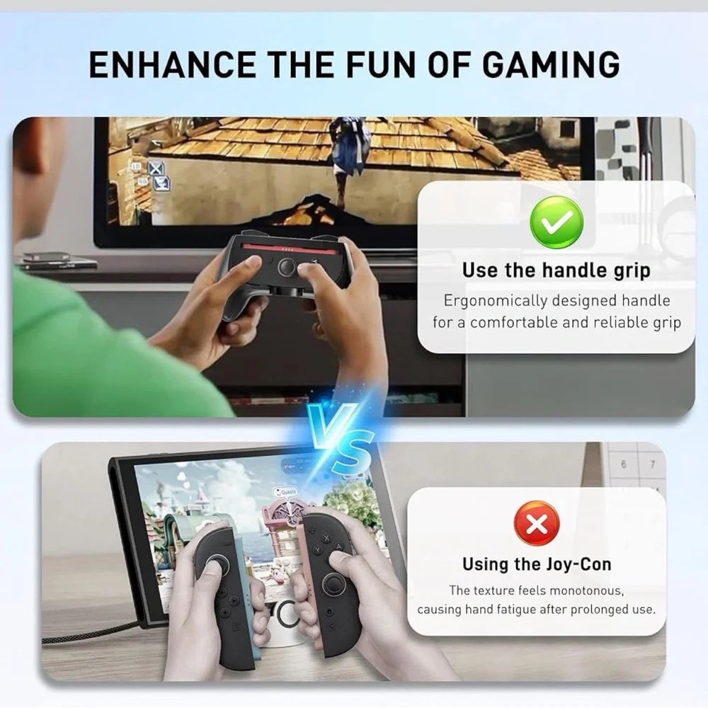 💜1Pack Comfort Hand Grips for Nintendo Switch 2 Controllers,